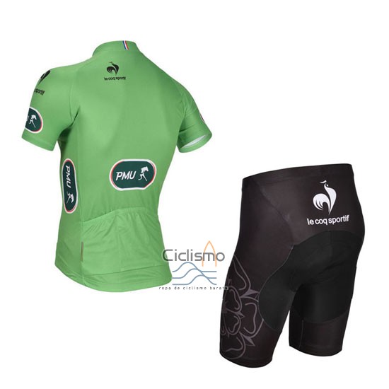 Tour DE Francia Ropa Ciclismo Culotte Corto 2014 Hombre Mangas Cortas Verde